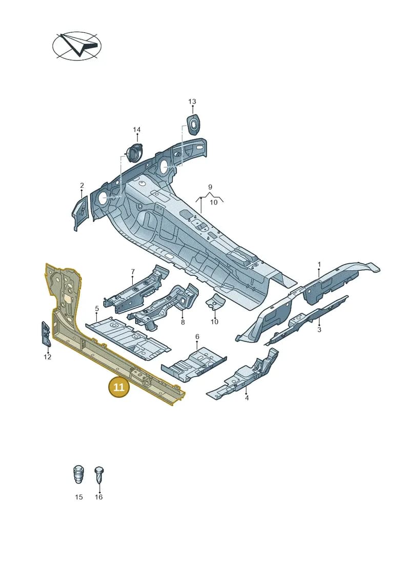 8B3802123A — Audi A5 Limousine (2024-2025) diagram 435803150, position 11