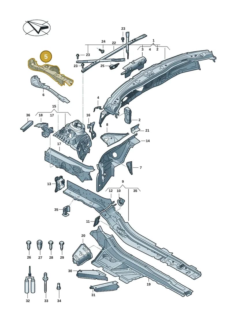 8B3805303 — Audi A5 Limousine (2024-2025) diagram 8wk803000, position 5