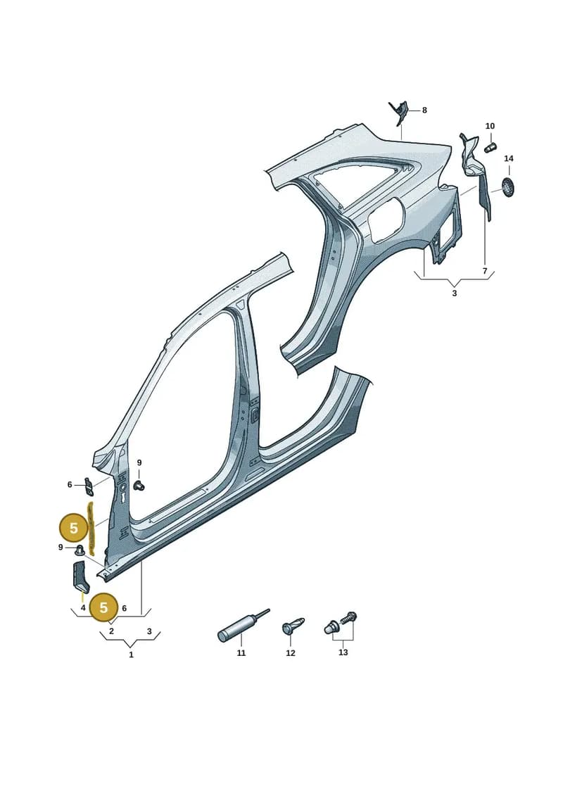 8B3809076A — Audi A5 Avant (2024-2025) diagram 8wk809050, position 5