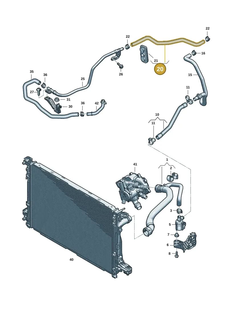 8B3819350E — Audi A5 Limousine (2024-2025) diagram 8wk121020, position 20