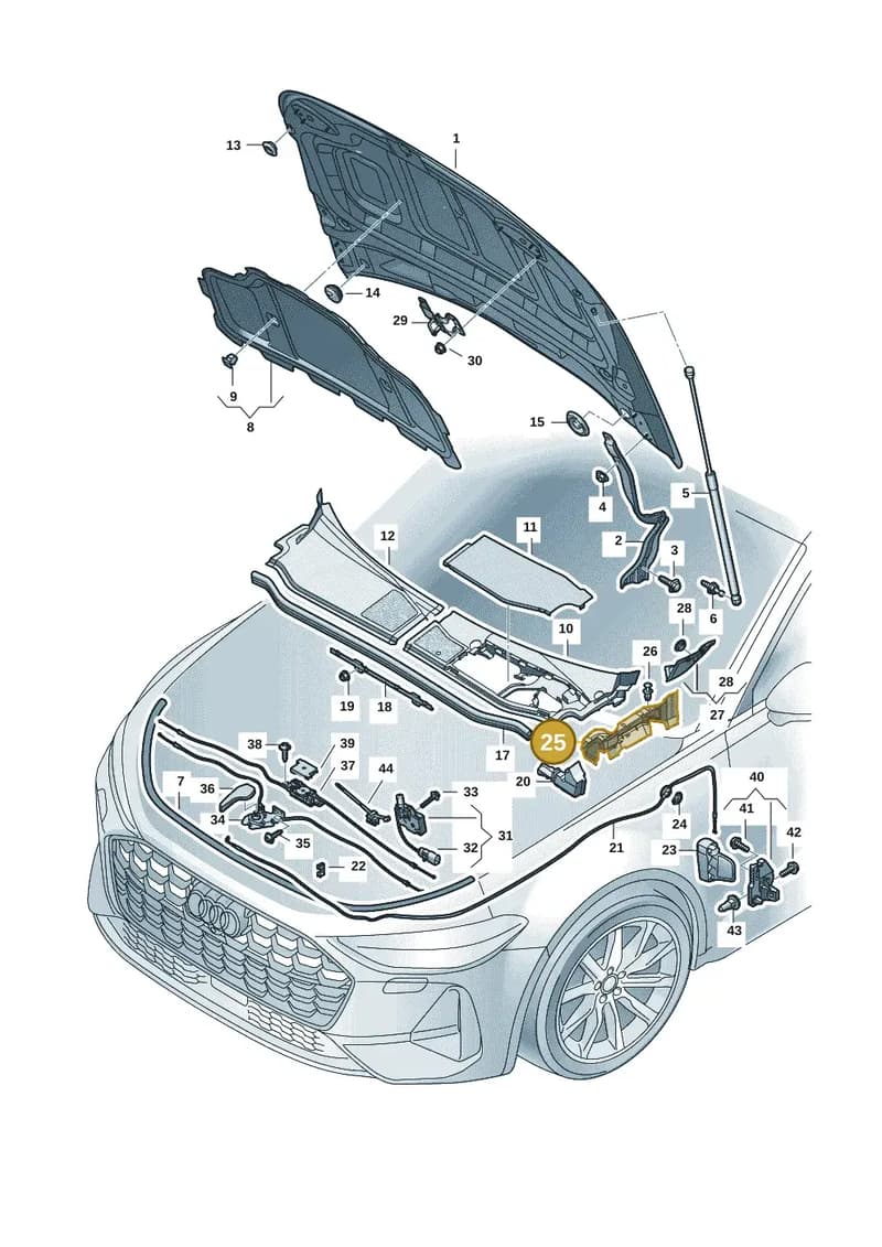 8B38211709B9 — Audi A5 Limousine (2024-2025) diagram 8wk823000, position 25