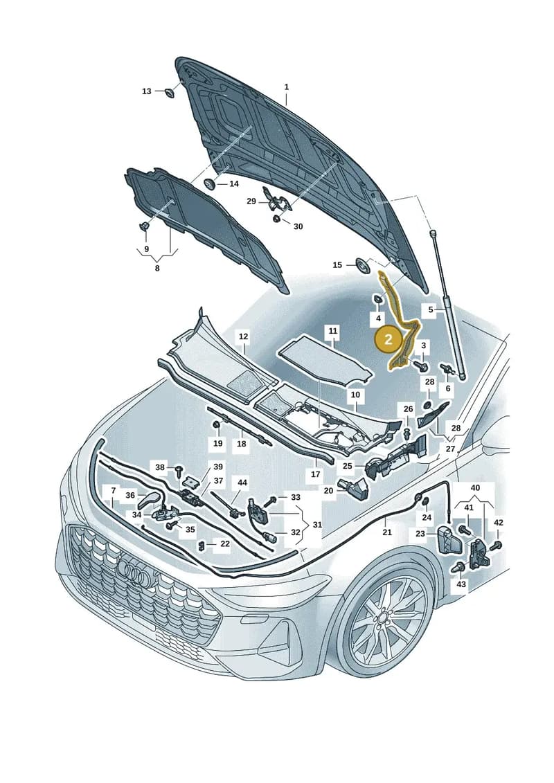 8B3823301 — Audi A5 Limousine (2024-2025) diagram 8wk823000, position 2