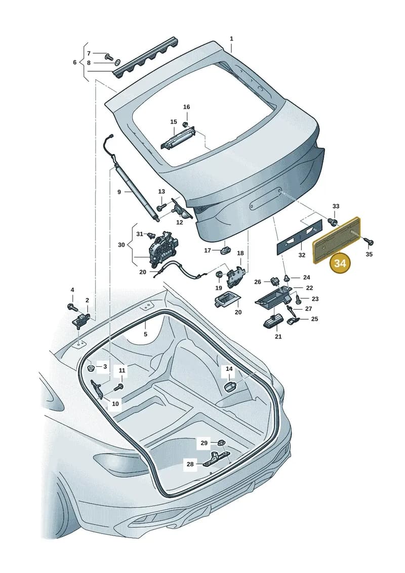 8B3827113A9B9 — Audi A5 Limousine (2024-2025) diagram 8wh827000, position 34