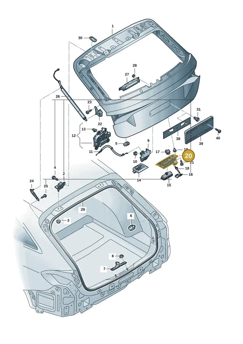 8B3827574A — Audi A5 Avant (2024-2025) diagram 8wk827000, position 20