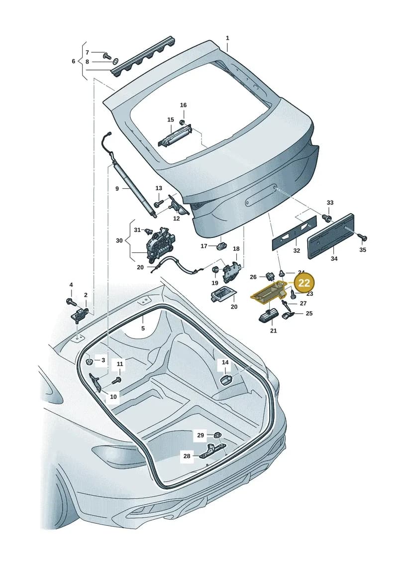 8B3827574 — Audi A5 Limousine (2024-2025) diagram 8wh827000, position 22