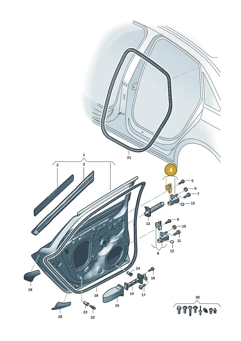 8B3833401A — Audi A5 Limousine (2024-2025) diagram 8wk833010, position 4
