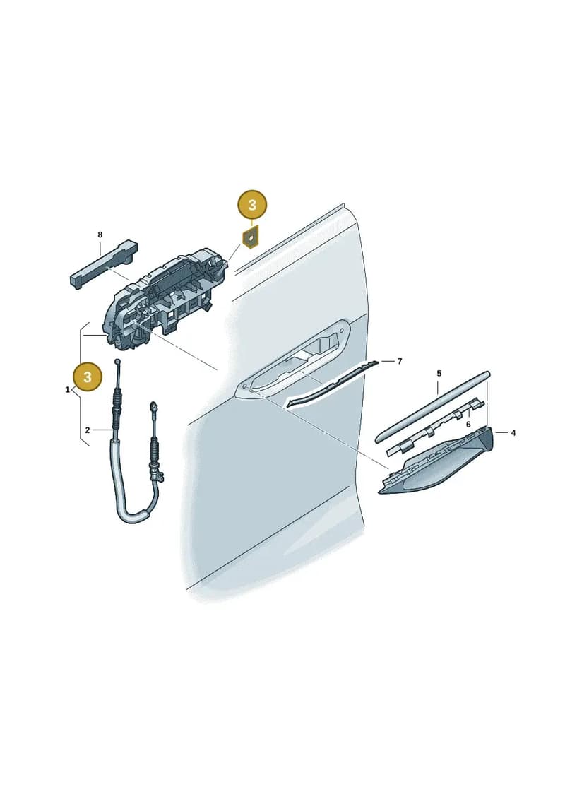 8B3837743 — Audi A5 Limousine (2024-2025) diagram 8wk837000, position 3