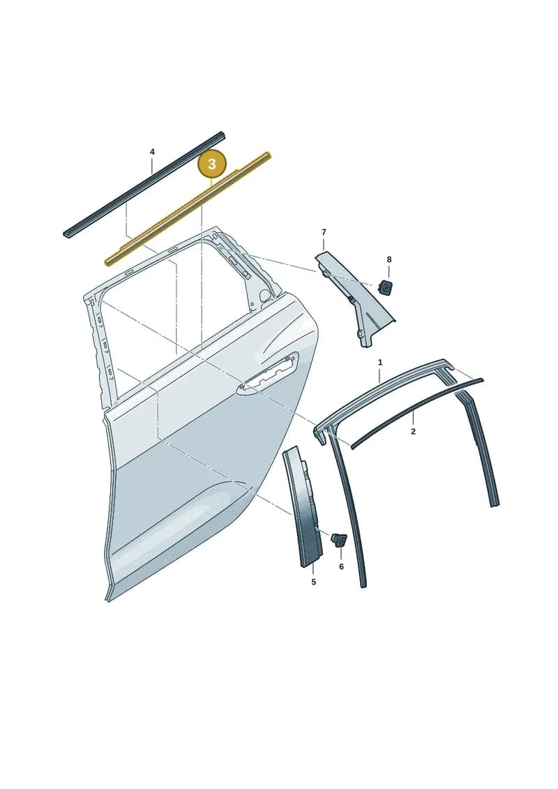 8B3839476AT94 — Audi A5 Limousine (2024-2025) diagram 8wk839040, position 3