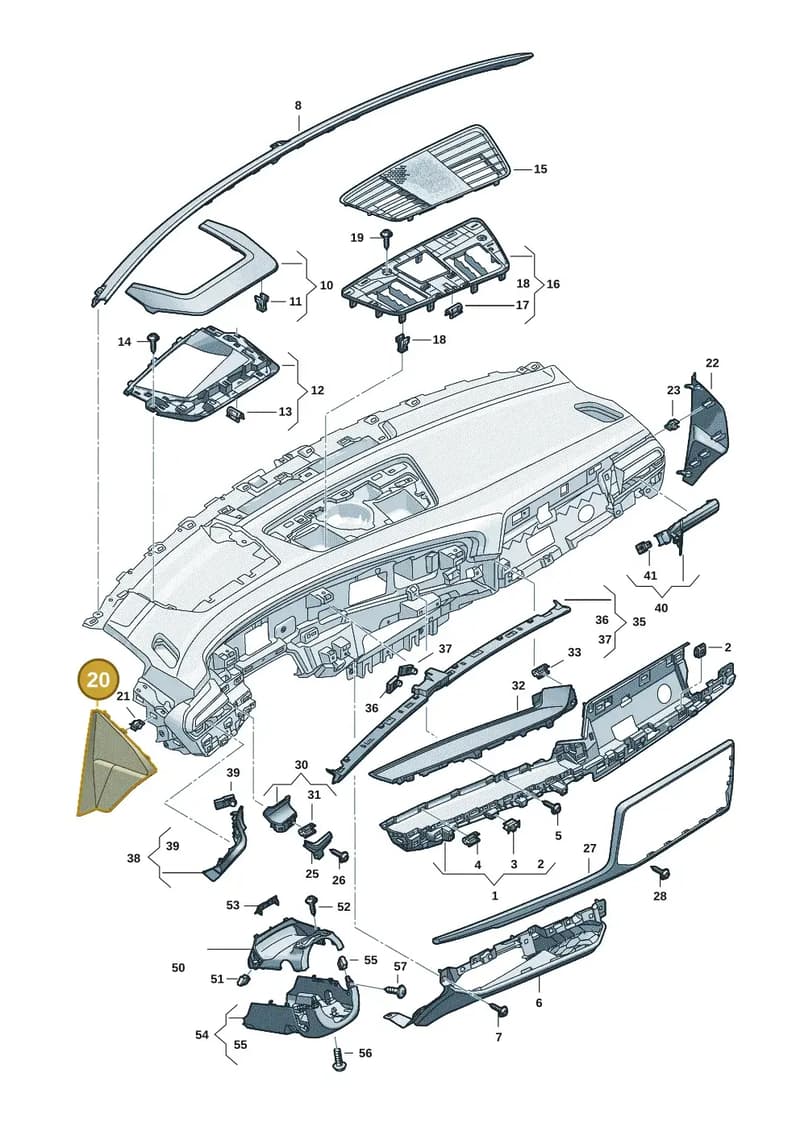 8B38570854PK — Audi A5 Limousine (2024-2025) diagram 8wk857150, position 20