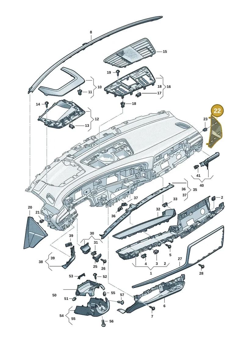 8B38570864PK — Audi A5 Limousine (2024-2025) diagram 8wk857150, position 22