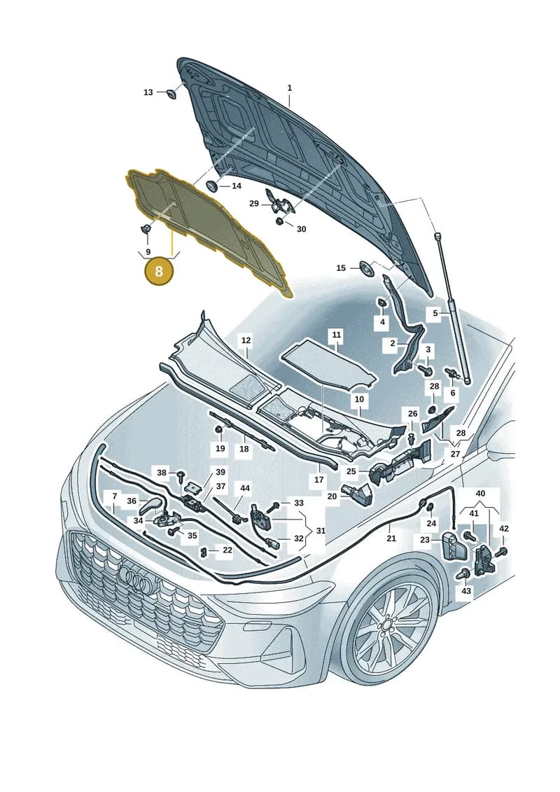 8B3863825 — Audi A5 Limousine (2024-2025) diagram 8wk823000, position 8