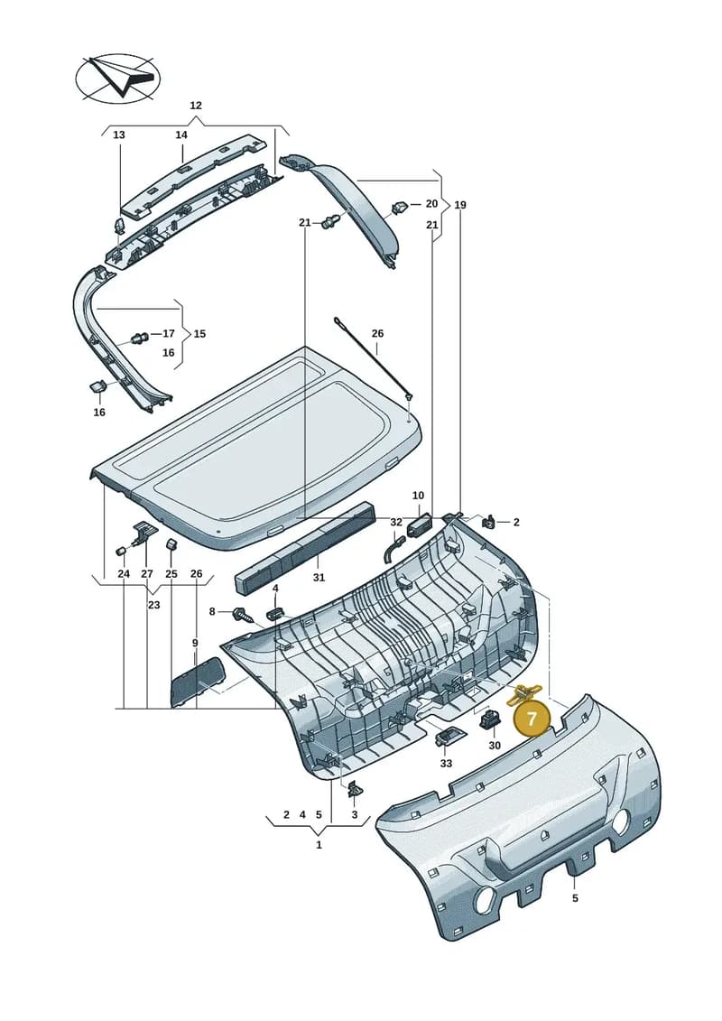 8B3867075B — Audi A5 Limousine (2024-2025) diagram 8wh867900, position 7