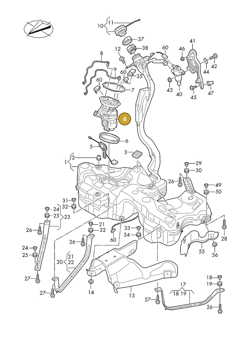 8B3919088 — Audi A5 Limousine (2024-2025) diagram 8wh201000, position 4