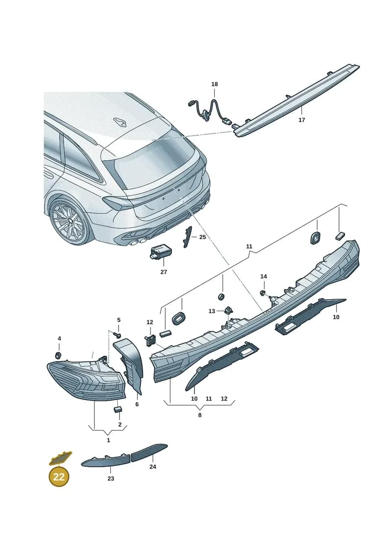 8B3945105 — Audi A5 Limousine (2024-2025) diagram 8wk945000, position 22