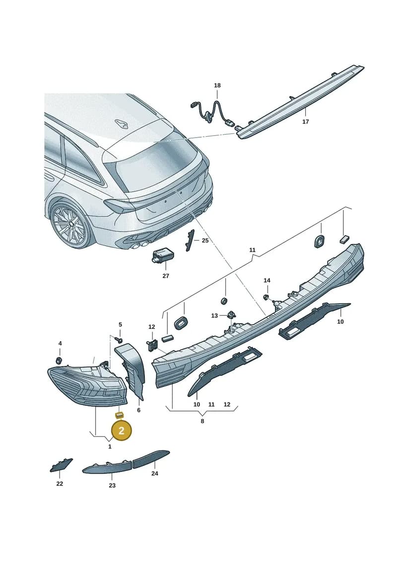 8B3945177 — Audi A5 Limousine (2024-2025) diagram 8wk945000, position 2