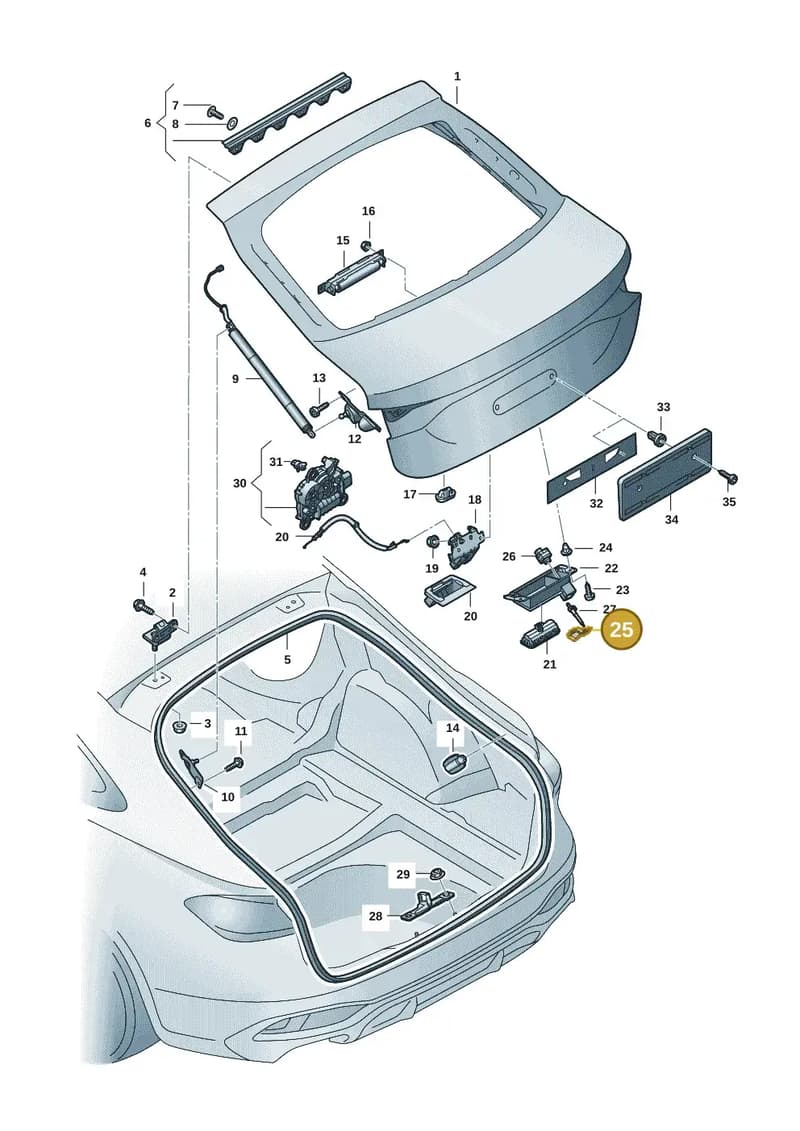 8B3980553 — Audi A5 Limousine (2024-2025) diagram 8wh827000, position 25