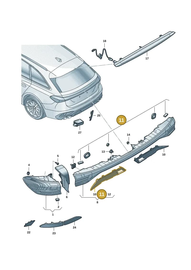 8B3998191 — Audi A5 Limousine (2024-2025) diagram 8wk945000, position 11