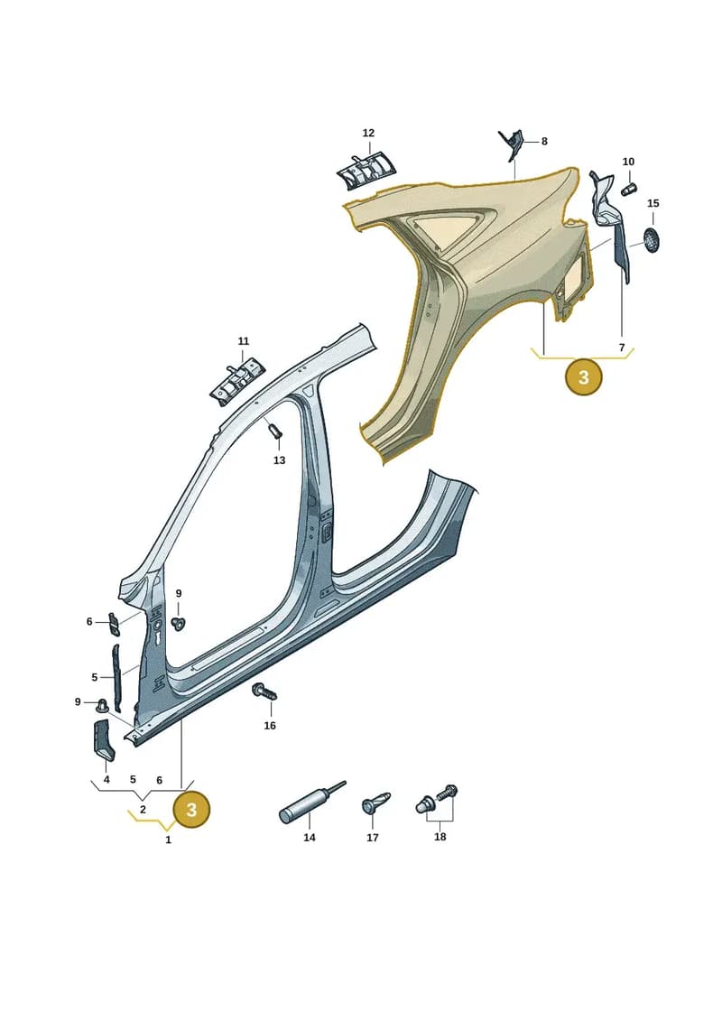 8B5809837 — Audi A5 Limousine (2024-2025) diagram 8wh809050, position 3