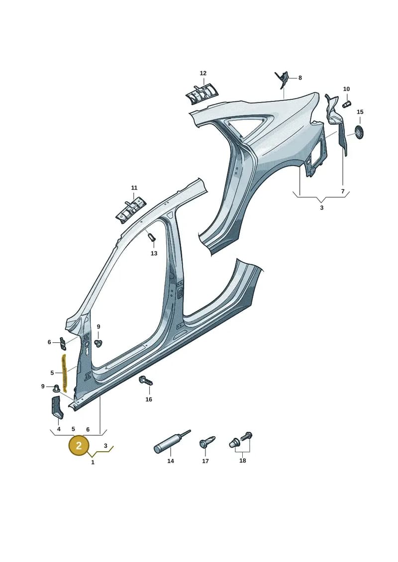 8B5809839 — Audi A5 Limousine (2024-2025) diagram 8wh809050, position 2
