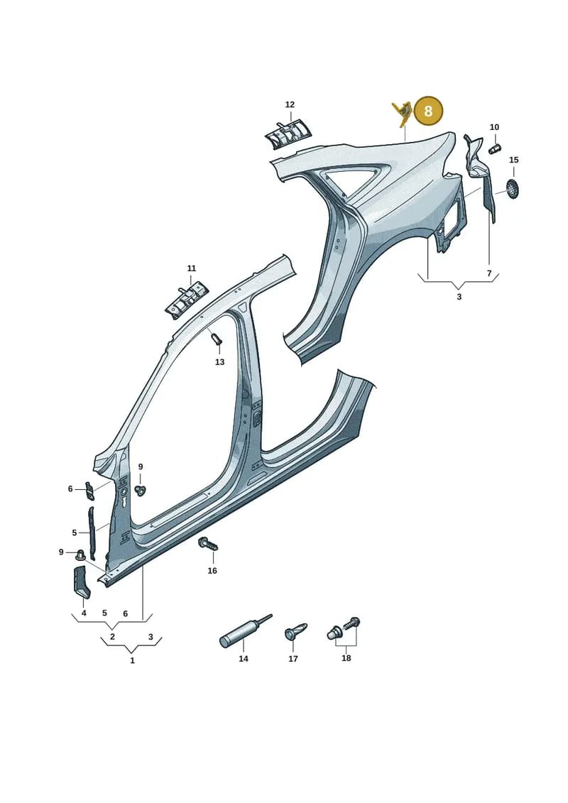 8B5810570 — Audi A5 Limousine (2024-2025) diagram 8wh809050, position 8