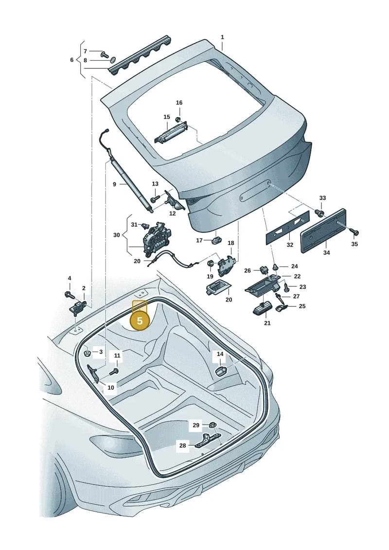 8B5827705A — Audi A5 Limousine (2024-2025) diagram 8wh827000, position 5