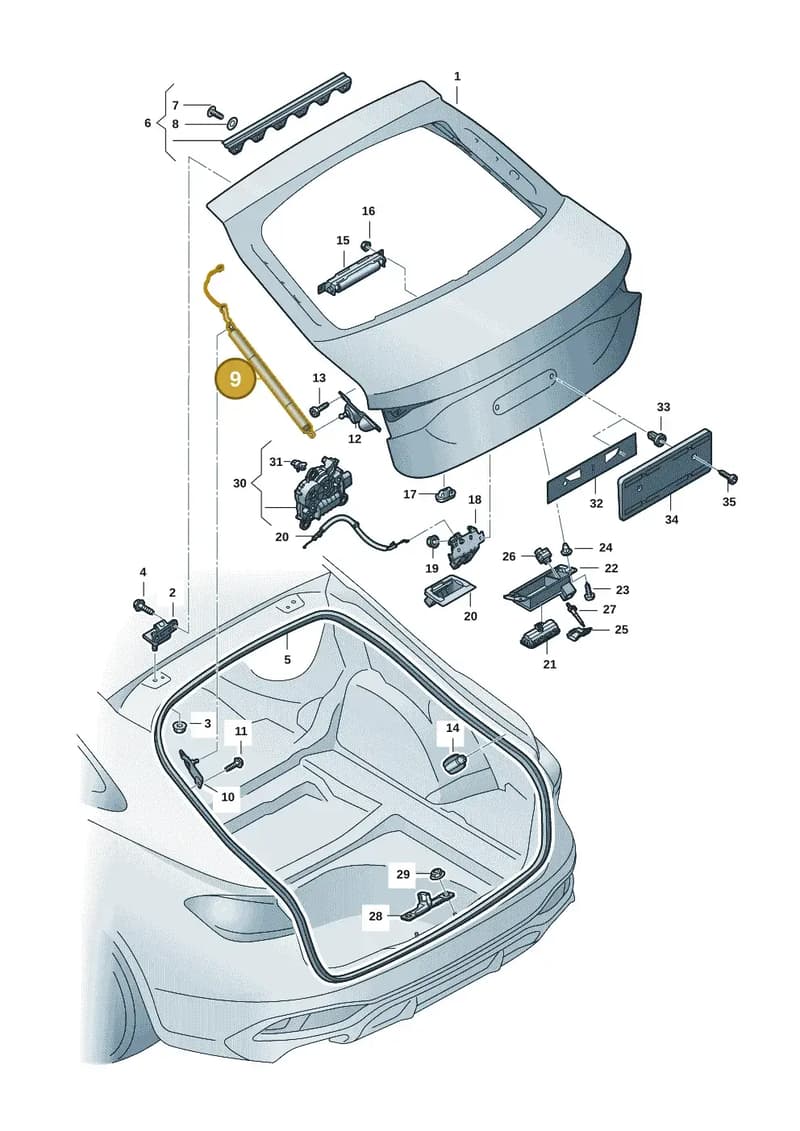 8B5827851A — Audi A5 Limousine (2024-2025) diagram 8wh827000, position 9