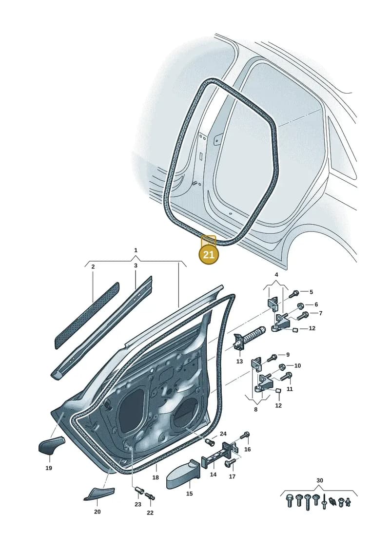 8B5833721A — Audi A5 Limousine (2024-2025) diagram 8wk833010, position 21