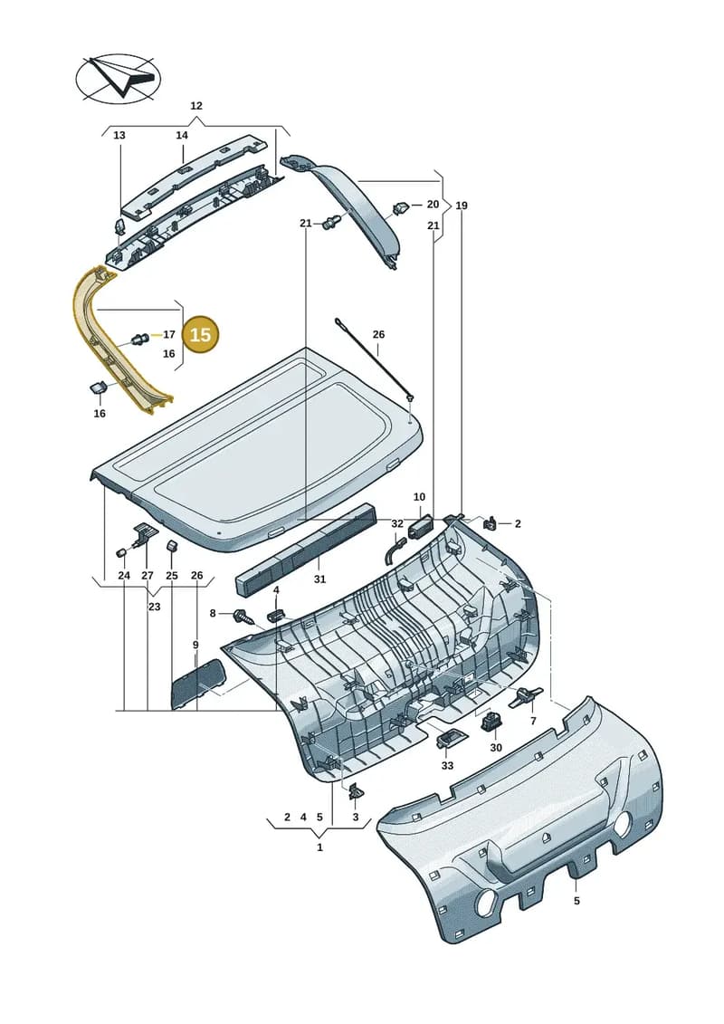 8B58676074PK — Audi A5 Limousine (2024-2025) diagram 8wh867900, position 15