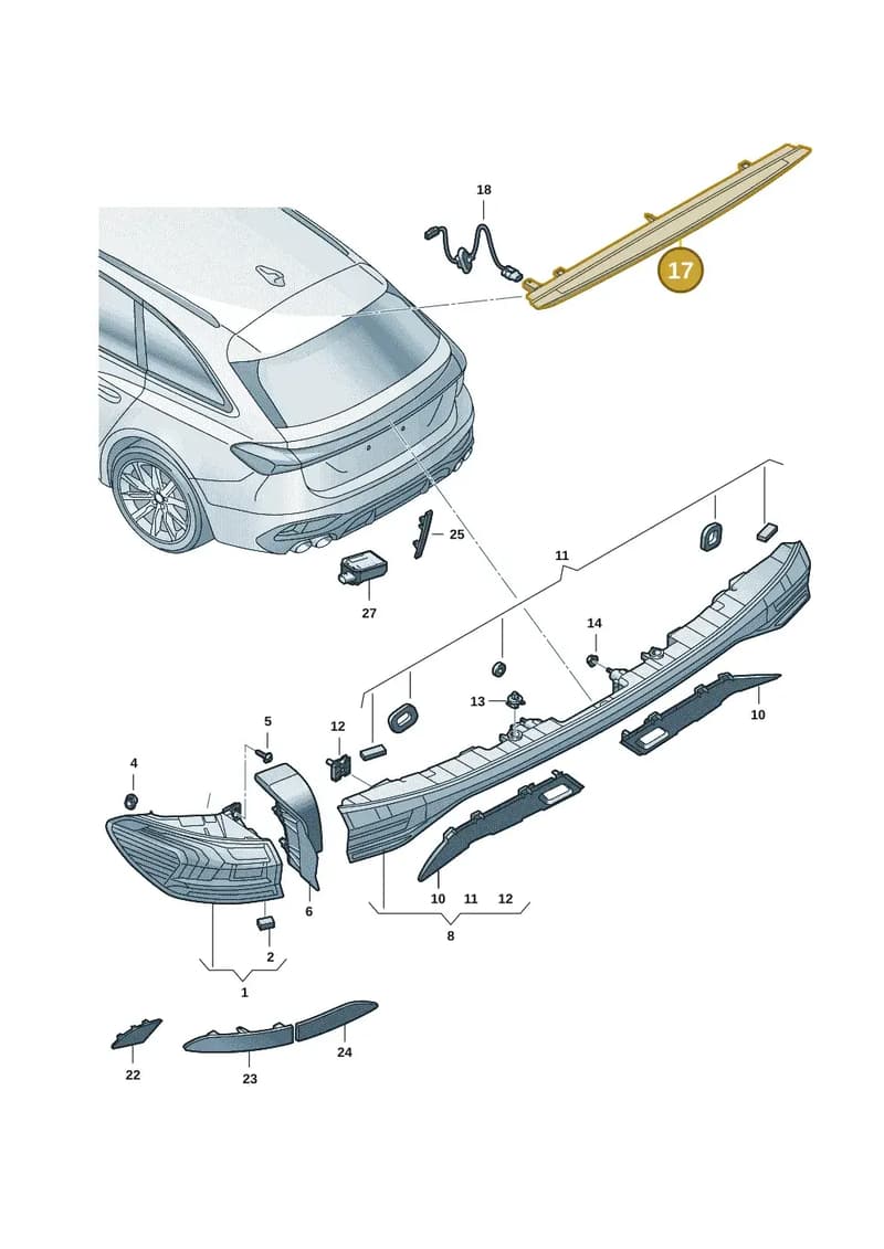 8B5945097A — Audi A5 Limousine (2024-2025) diagram 8wk945000, position 17