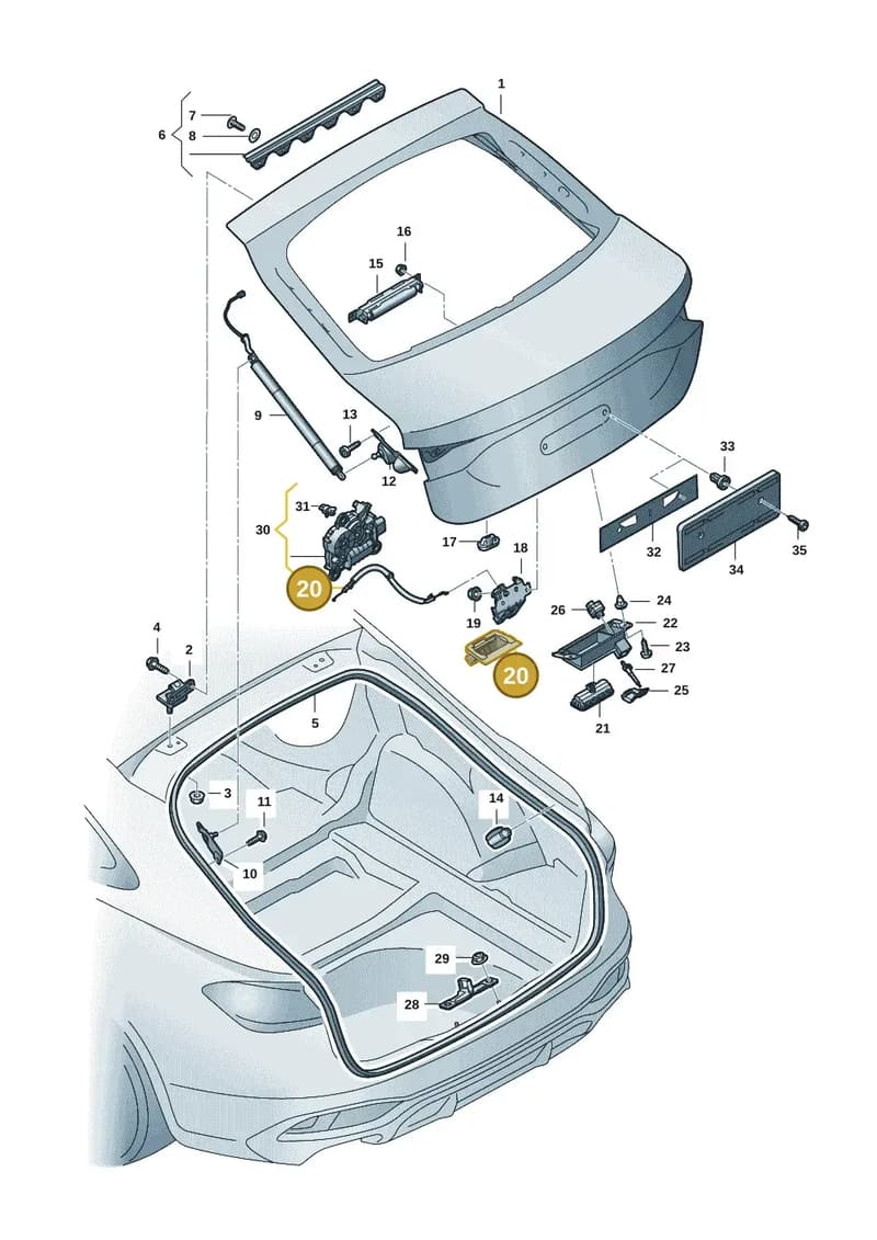 8B9827520 — Audi A5 Limousine (2024-2025) diagram 8wh827000, position 20