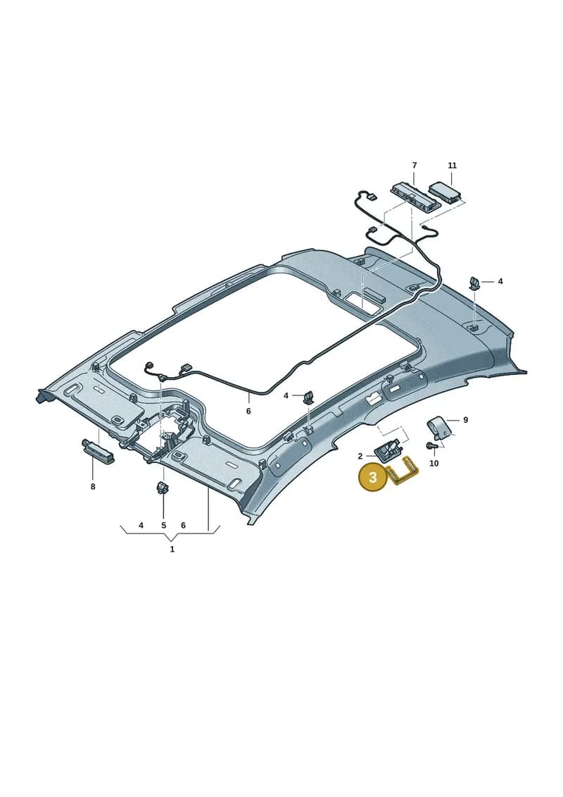 8B9861305 — Audi A5 Limousine (2024-2025) diagram 8wh867550, position 3