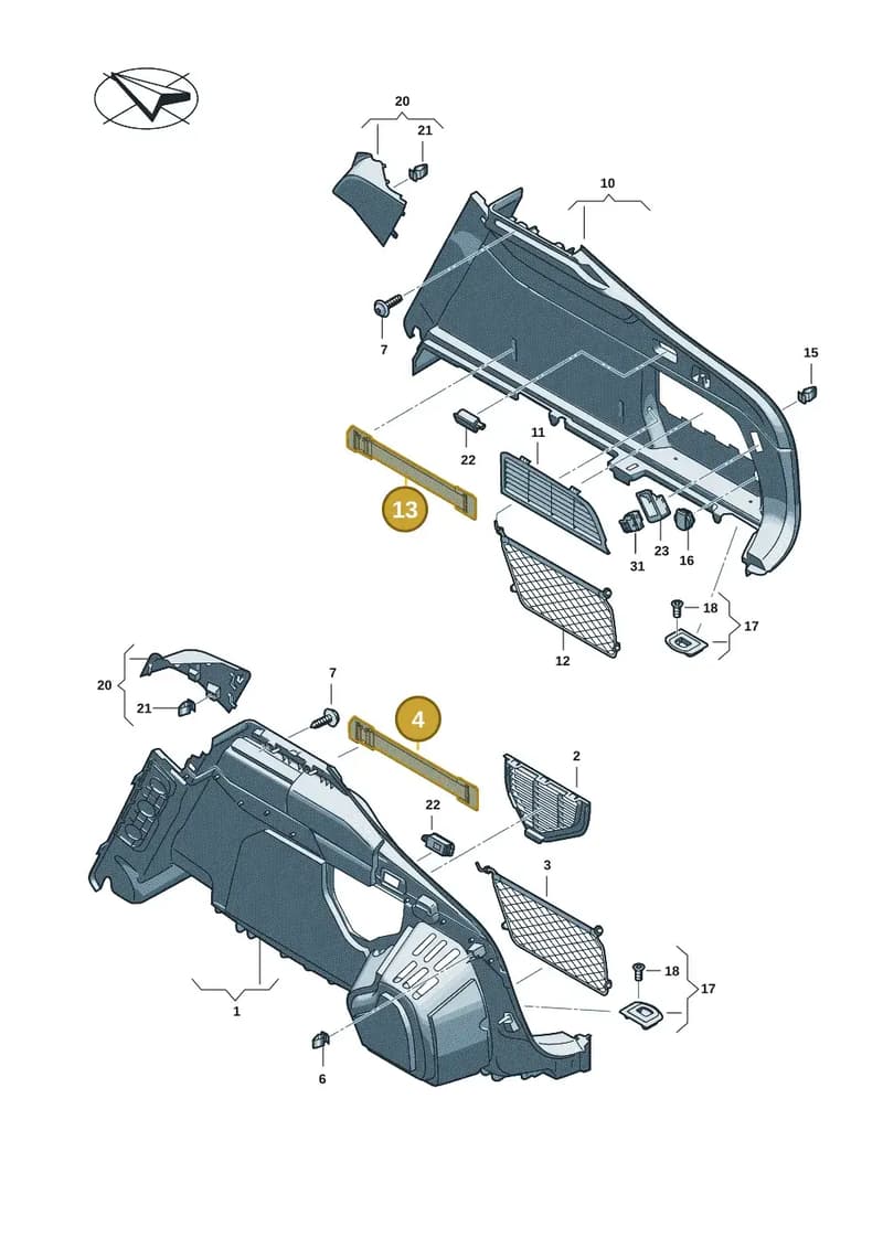 8B9867139 — Audi A5 Limousine (2024-2025) diagram 8wh863800, position 4+13