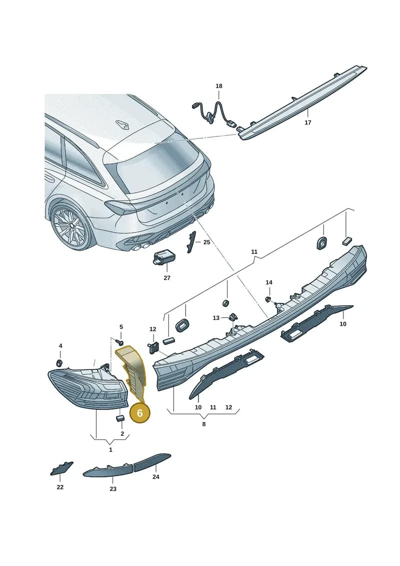 8B9945254 — Audi A5 Avant (2024-2025) diagram 8wk945000, position 6