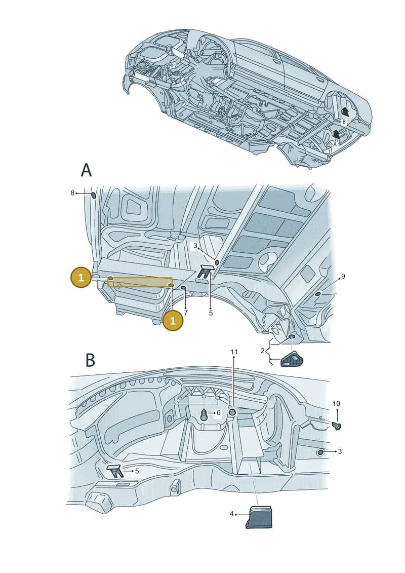 8D0721495B — Audi A8/S8/qu. lang    08> (2007-) diagram 291803950, position 1