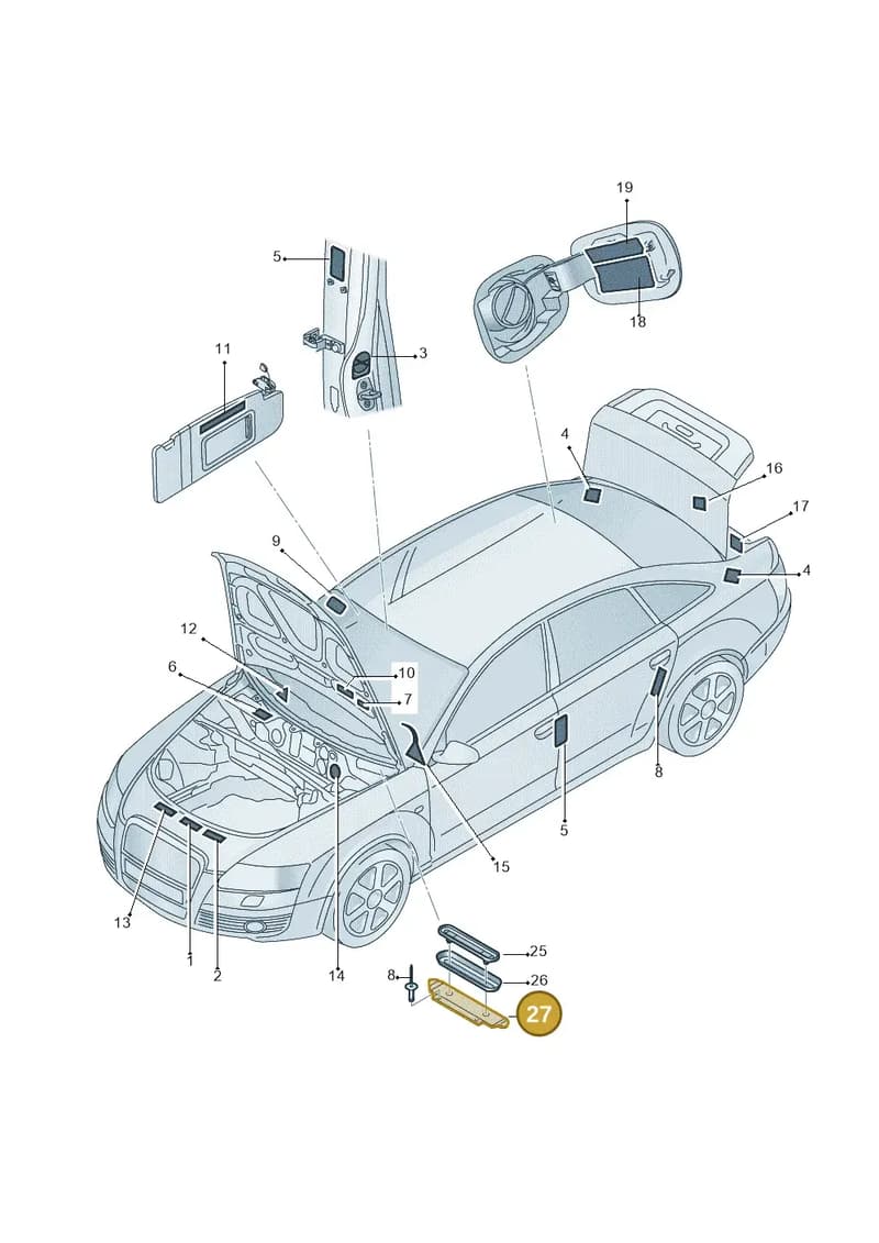 8E0000302A — Audi A6/S6/Avant/qu.   05> (2004-) diagram 448010100, position 27