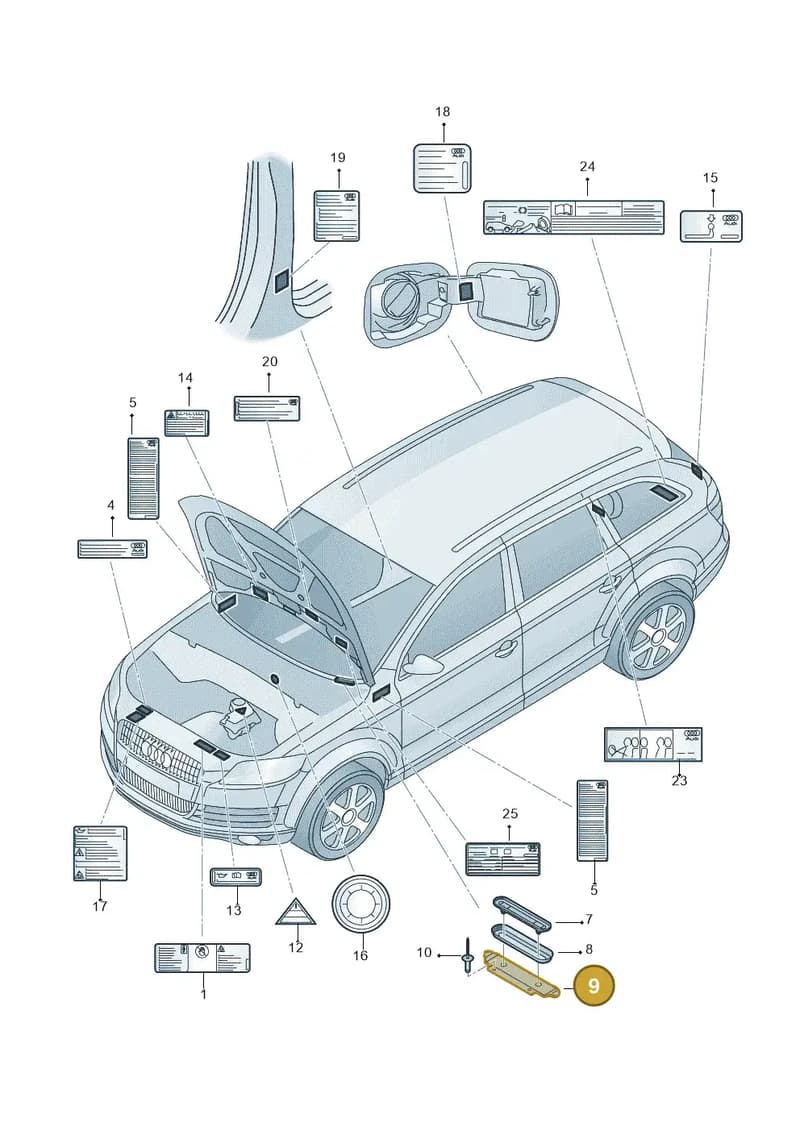 8E0000302A — Audi Q7                07> (2006-) diagram 493010050, position 9