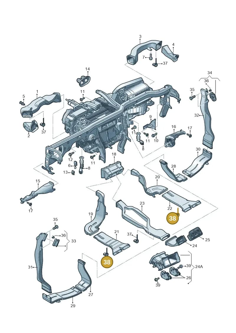 8E0260329 — Audi A7 Sportback (2014-2018) diagram 620819370, position 38