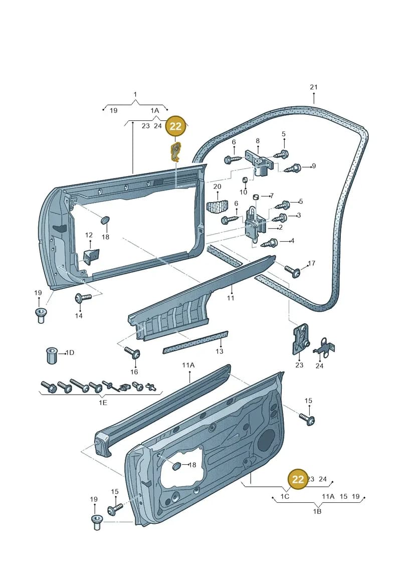 8E0802591 — Audi RS3 Sportback (2011-2012) diagram 412831100, position 22