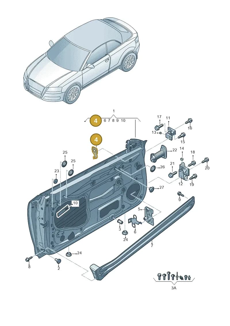 8E0802592 — Audi A3 Cab. 2.0 TDI (2007-2013) diagram 642831100, position 4