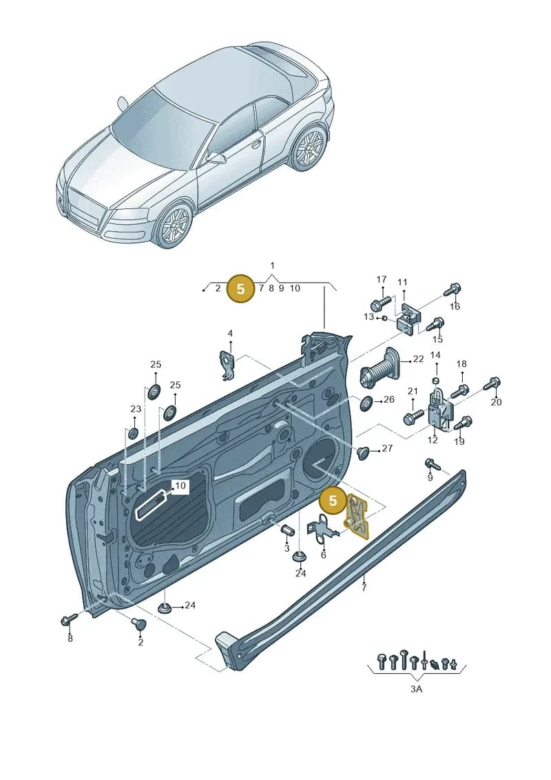 8E0831446E — Audi A3 Cab. 2.0 TDI (2007-2013) diagram 642831100, position 5