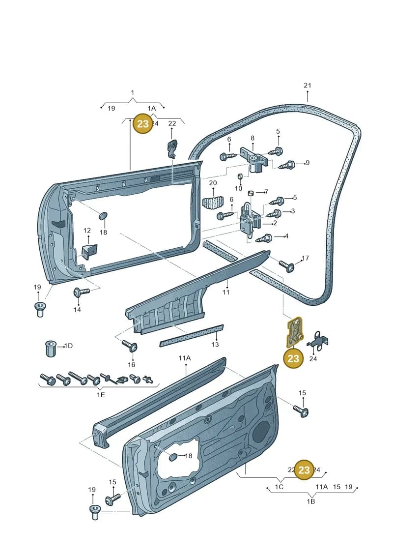 8E0831446E — Audi RS3 Sportback (2011-2012) diagram 412831100, position 23