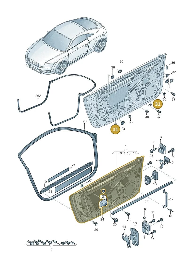 8H0837491 — Audi TTS Coupe 2.0 (2010-2014) diagram 609831100, position 31