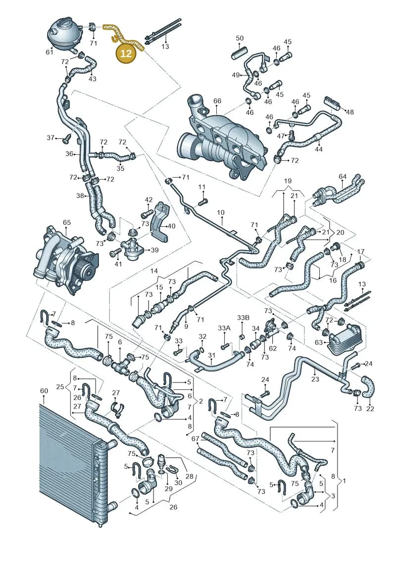 8J0121447F — Audi TTS Coupe 2.0 (2010-2014) diagram 412121640, position 12