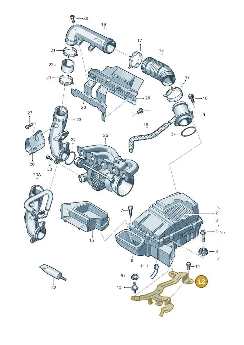 8J0129671C — Audi TTRS Plus Coupe (2009-2014) diagram 676133300, position 12