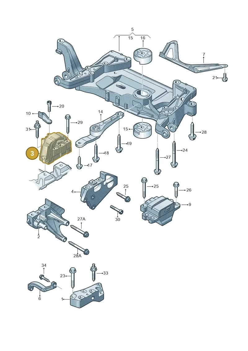 8J0199262 — Audi TTS Coupe 2.0 (2010-2014) diagram 609199400, position 3