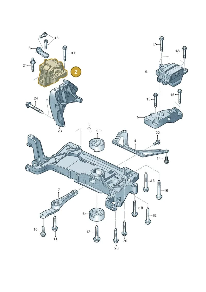 8J0199262 — Audi TTS Coupe 2.0 (2010-2014) diagram 707199250, position 2