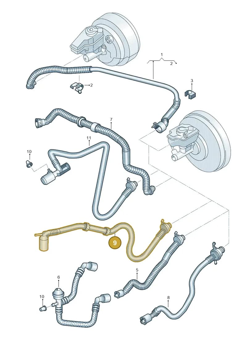 8J0611931D — Audi TTS Coupe 2.0 (2010-2014) diagram 609611700, position 9