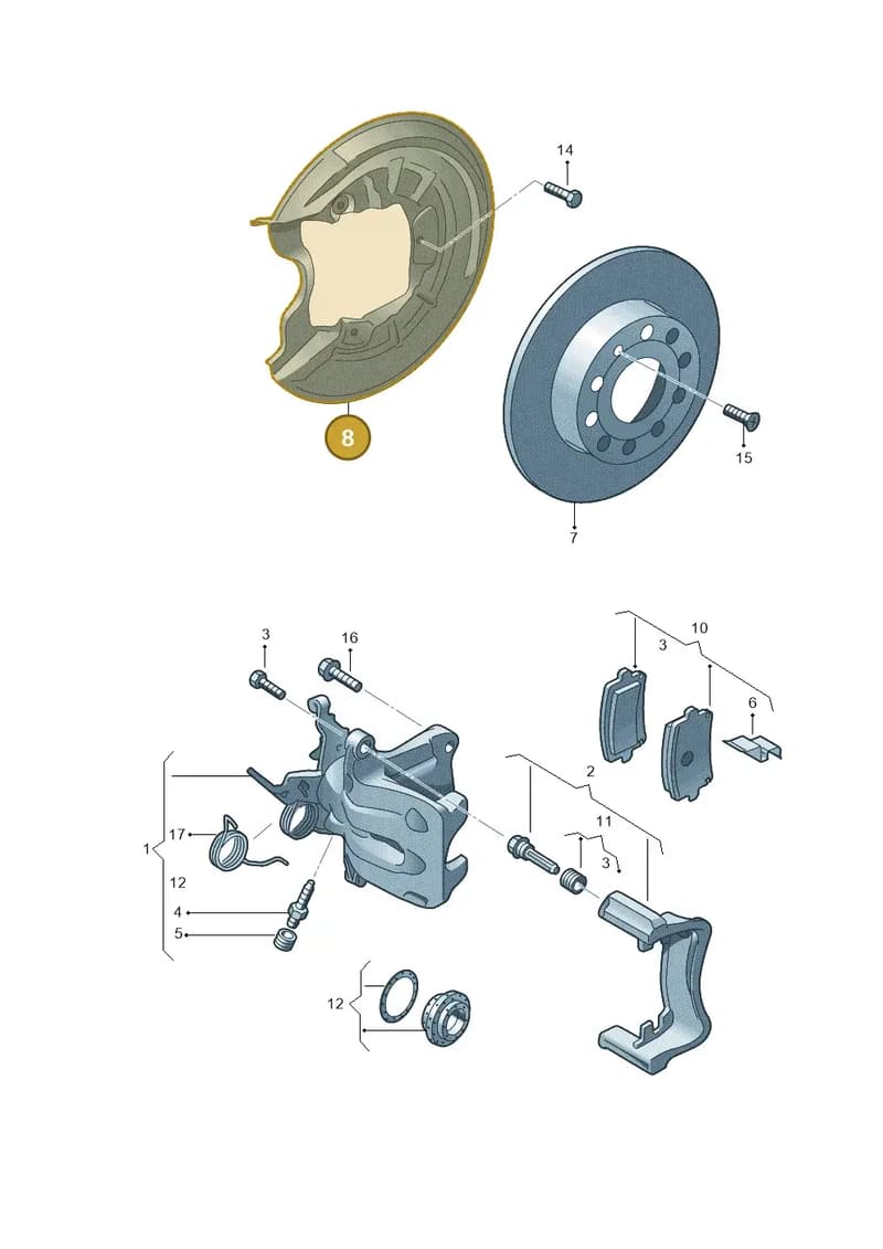 8J0615611B — Audi TTS Coupe 2.0 (2010-2014) diagram 409615600, position 8