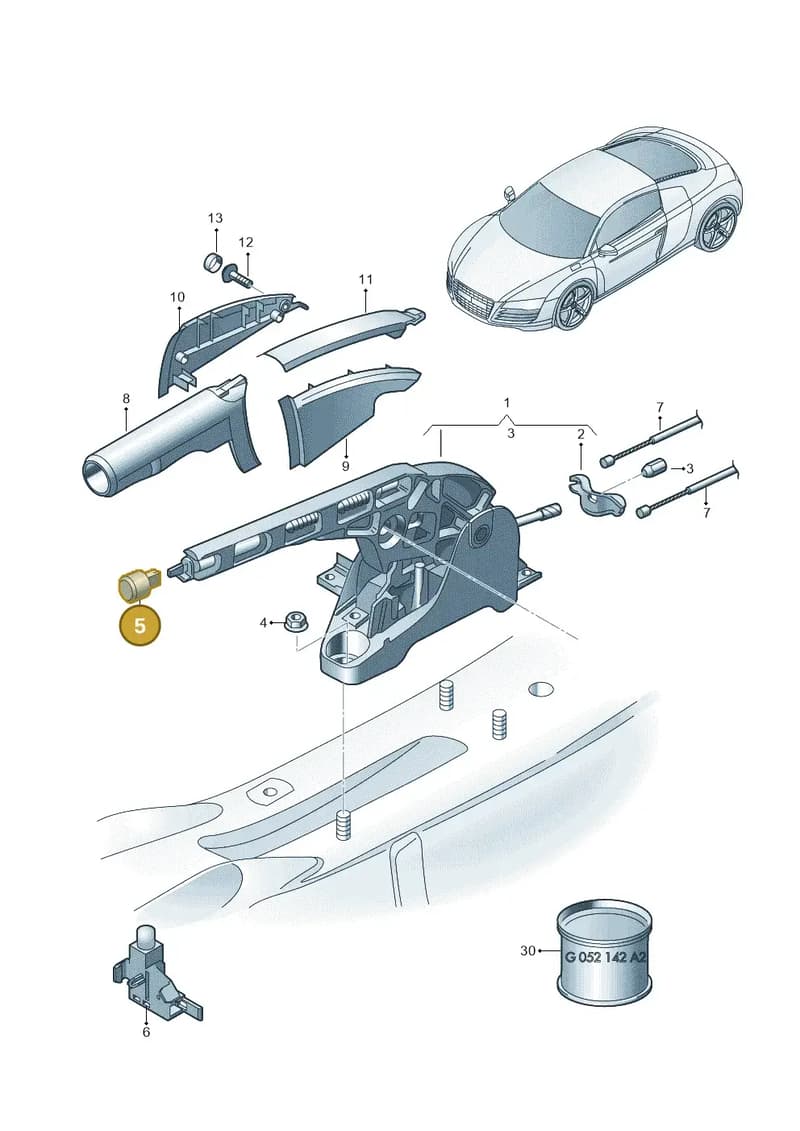 8J07113333Q7 — Audi R8                08> (2007-) diagram 618711500, position 5