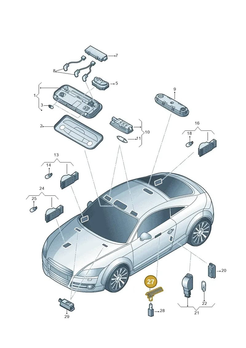 8J0919174 — Audi R8 qu. 5.2 (2012-2015) diagram 609947000, position 27